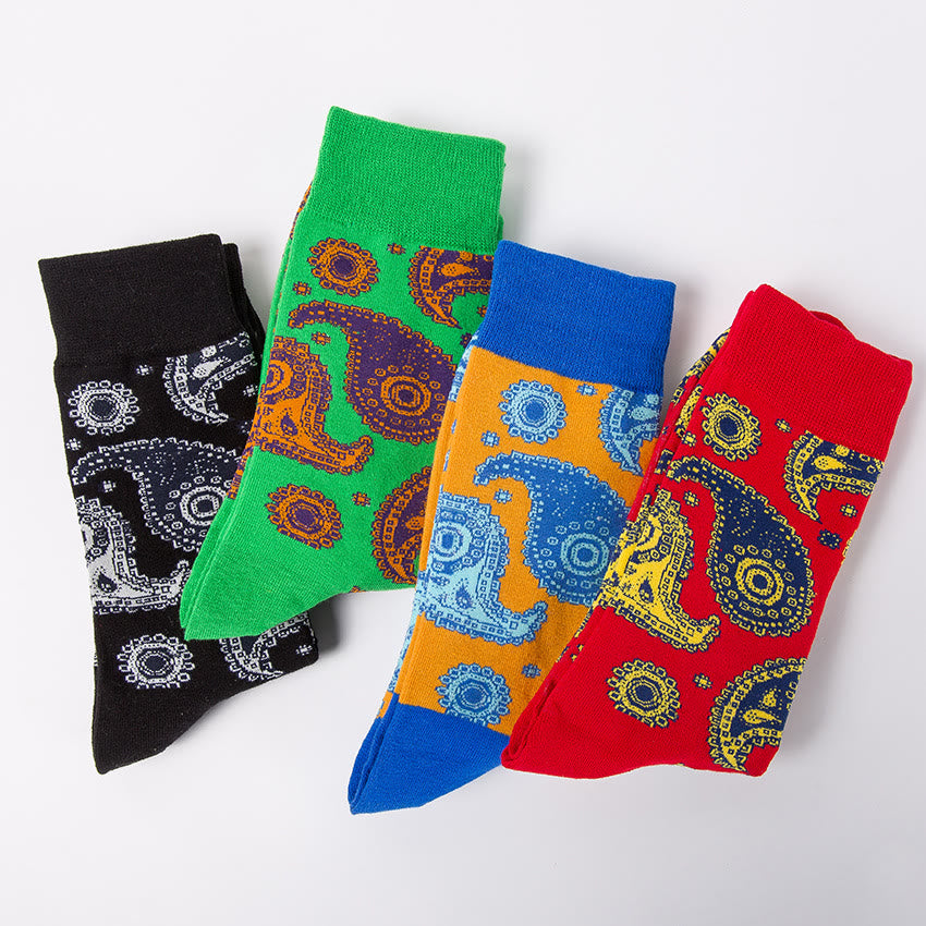 Plus Size Creative Patterns Quarter Socks(4 Pairs)