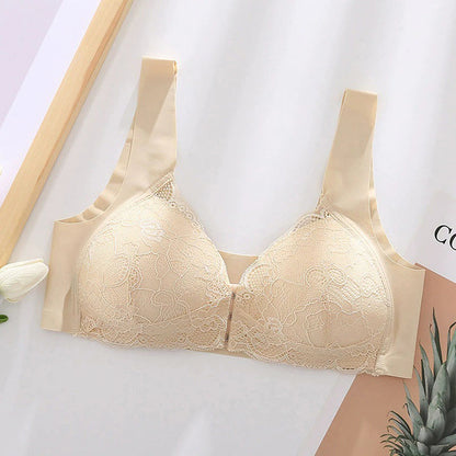 Plus Size Front Closure Lace Wireless Bras