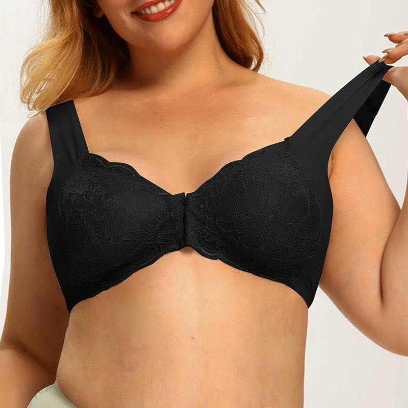 Plus Size Front Closure Lace Wireless Bras