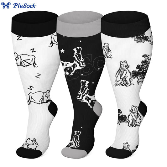 Plus Size Bear Compression Socks(3 Pairs)