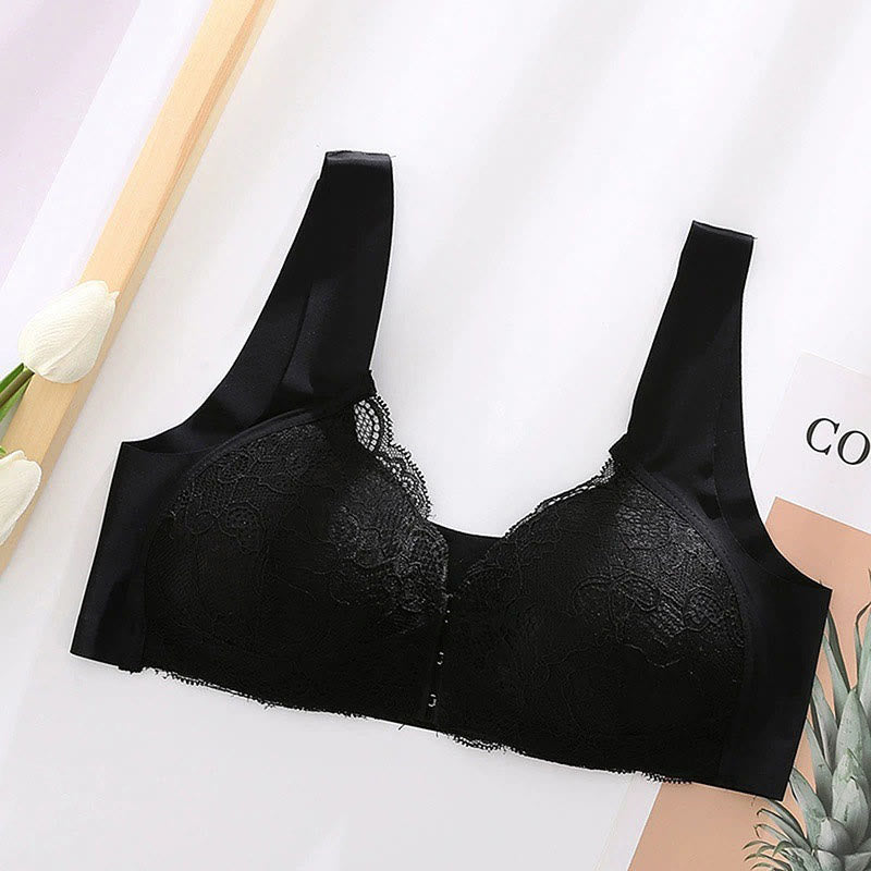 Plus Size Front Closure Lace Wireless Bras