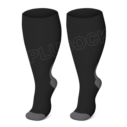 Plus Size Black Compression Socks(3 Pairs)