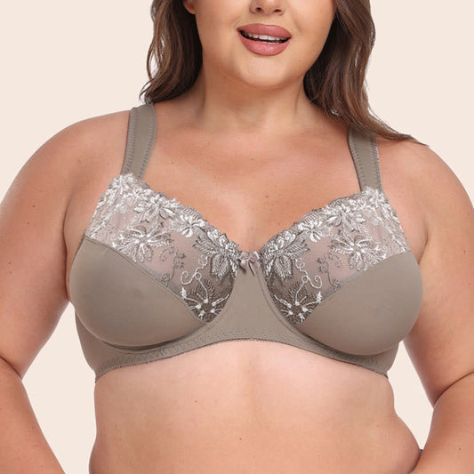Plus Size Lace Print Full Coverage Bras