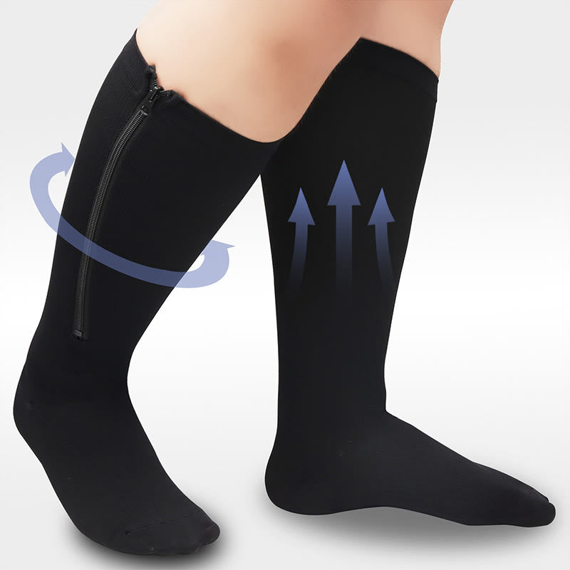 Plus Size Zipper Compression Socks(2 Pairs)