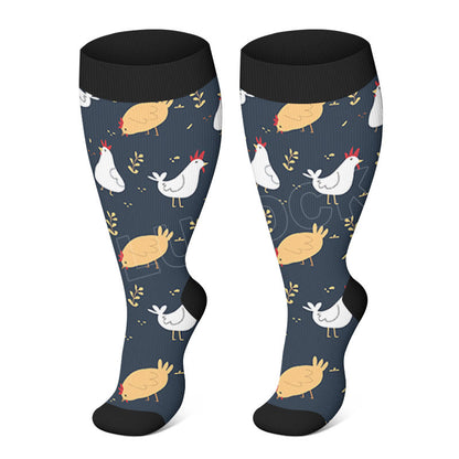 Free Today: Plus Size Farm Animals Compression Socks