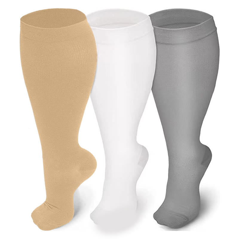 2XL-7XL Light Color Plus Size Compression Socks(3 Pairs)