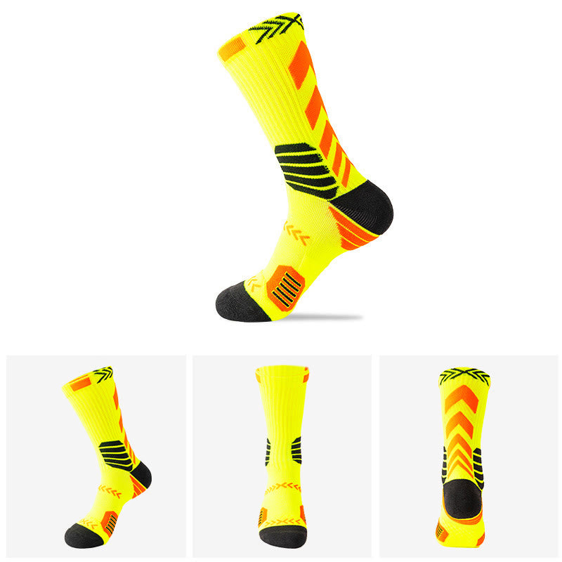 Plus Size Color Matching Quarter Compression Socks(6 Pairs)