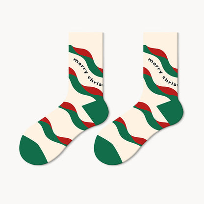 Christmas Lovely Pattern Crew Socks(5 Pairs)