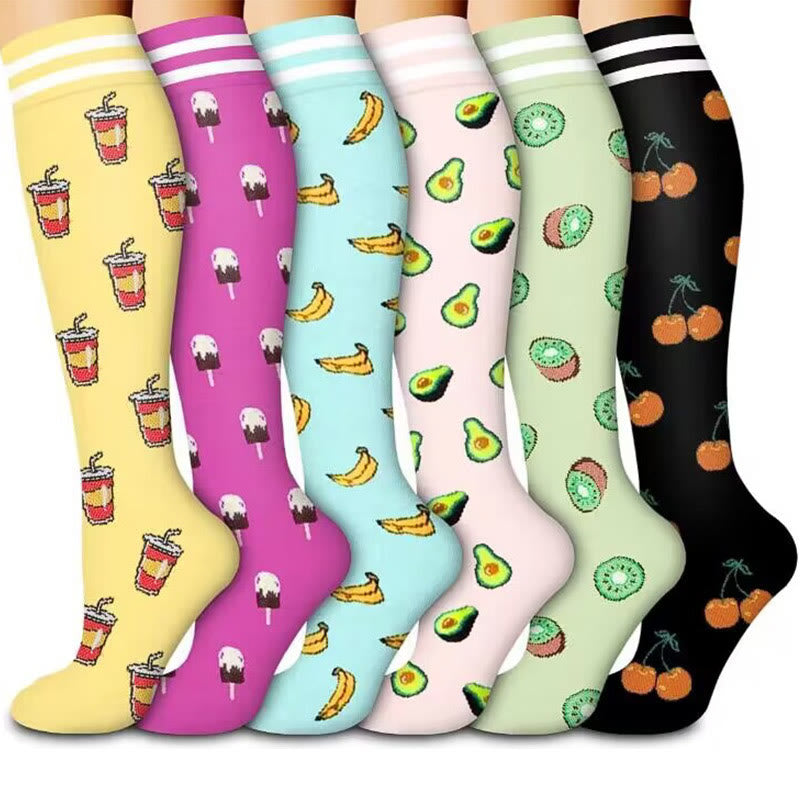 Fruits Series Compression Socks(6 Pairs)