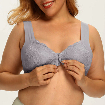 Plus Size Front Closure Lace Wireless Bras