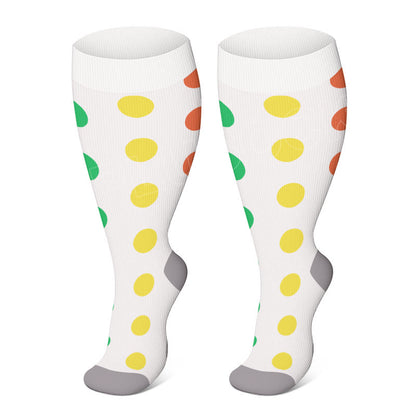 2XL-4XL Plus Size Polka Dots Compression Socks