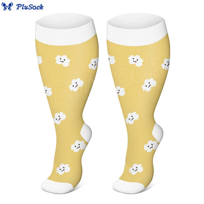 Plus Size Smiley Cloud Compression Socks