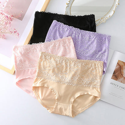 Plus Size High Cut Lace Panty(4 Packs)