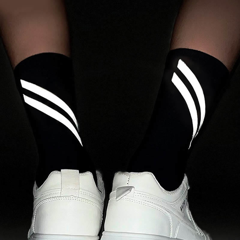 Plus Size Reflective Quarter Compression Socks(3 Pairs)