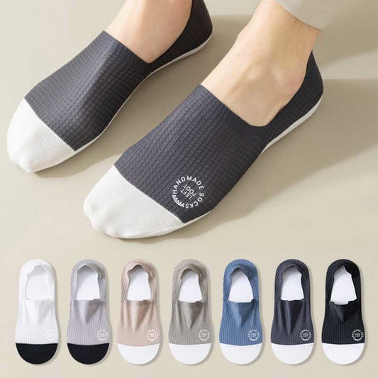 Plus Size Waffle Ice Silk No Show Socks(6 Pairs)