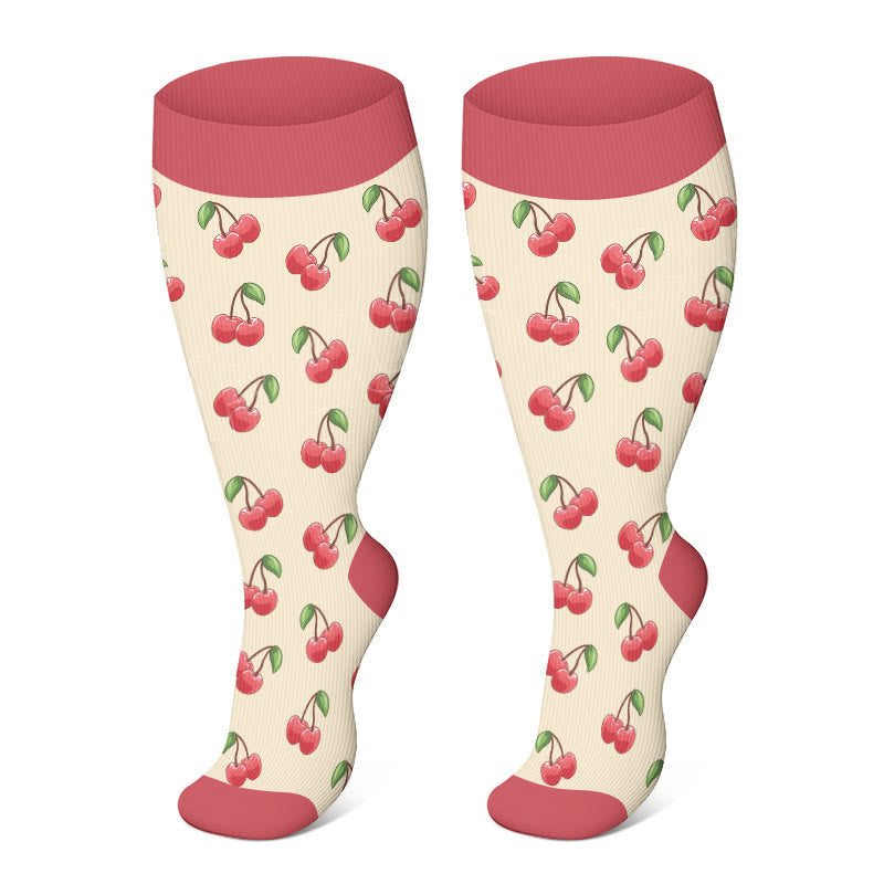 2XL-4XL Plus Size Color Pattern Compression Socks