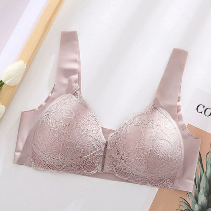 Plus Size Front Closure Lace Wireless Bras