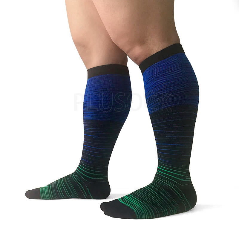 2XL-7XL Blue Filaments Plus Size Compression Socks(3 Pairs)