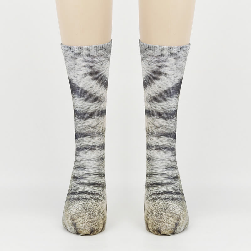 Plus Size Cat Paws Quarter Socks(3 Pairs)