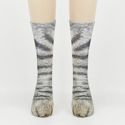 Plus Size Cat Paws Quarter Socks(3 Pairs)