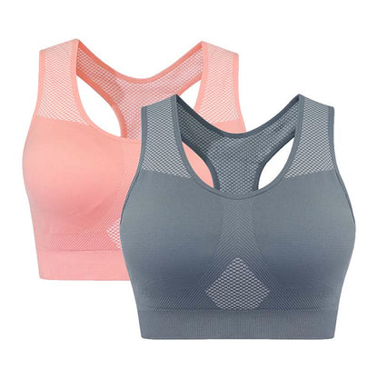 Plus Size Solid Color Breathable Sports Bras