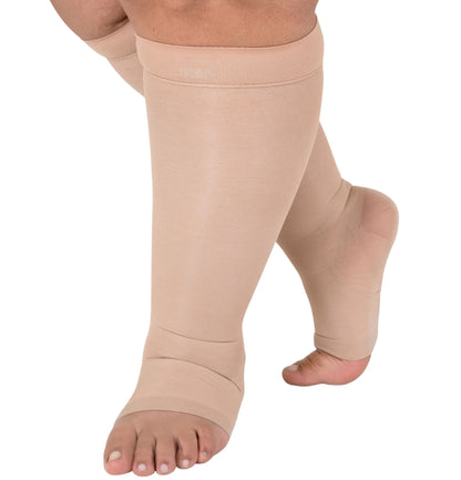 Plus Size Sheer Open Toe Compression Socks