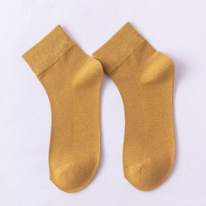 Plus Size Solid Color Skin Friendly Quarter Socks(10 Pairs)