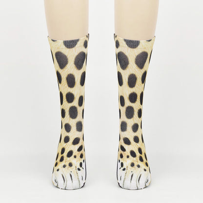 Plus Size Polar Bear Fox Leopard Paws Quarter Socks(3 Pairs)