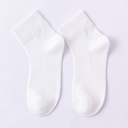 Plus Size Solid Color Skin Friendly Quarter Socks(10 Pairs)