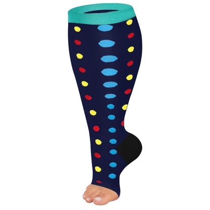 Free Today: Plus Size Dots Wide Calf Compression Socks