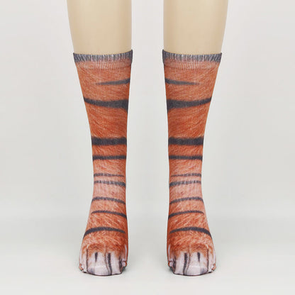 Plus Size Horse Eagle Tiger Paws Quarter Socks(3 Pairs)