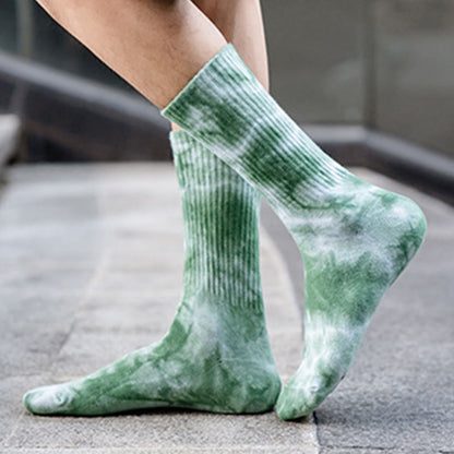 Plus Size Tie-dye Crew Socks(5 Pairs)