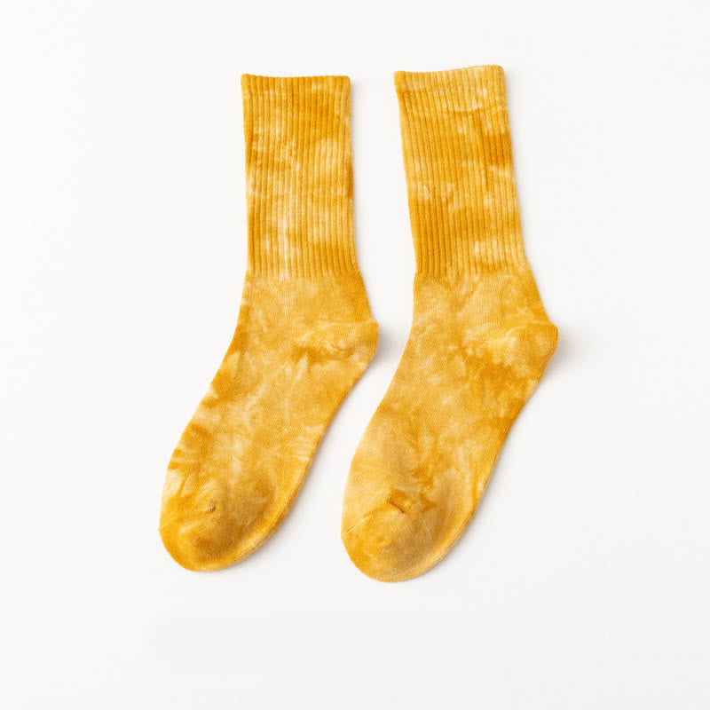 Plus Size Tie-dye Crew Socks(5 Pairs)