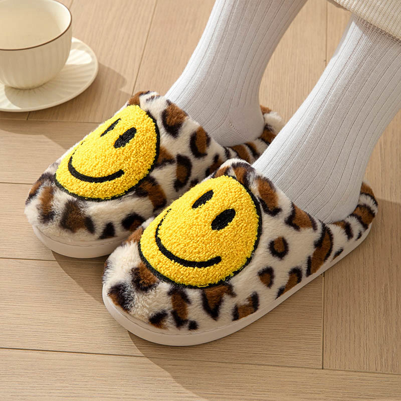 Plus Size Yellow Smiley Face Slippers