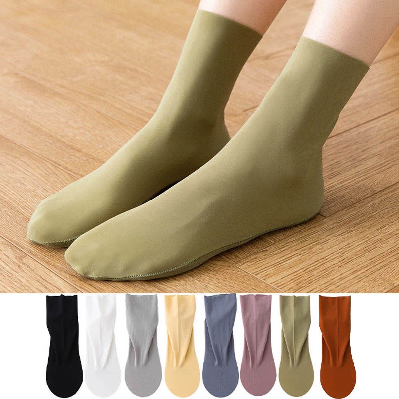 Plus Size Ice Silk Quarter Socks(8 Pairs)