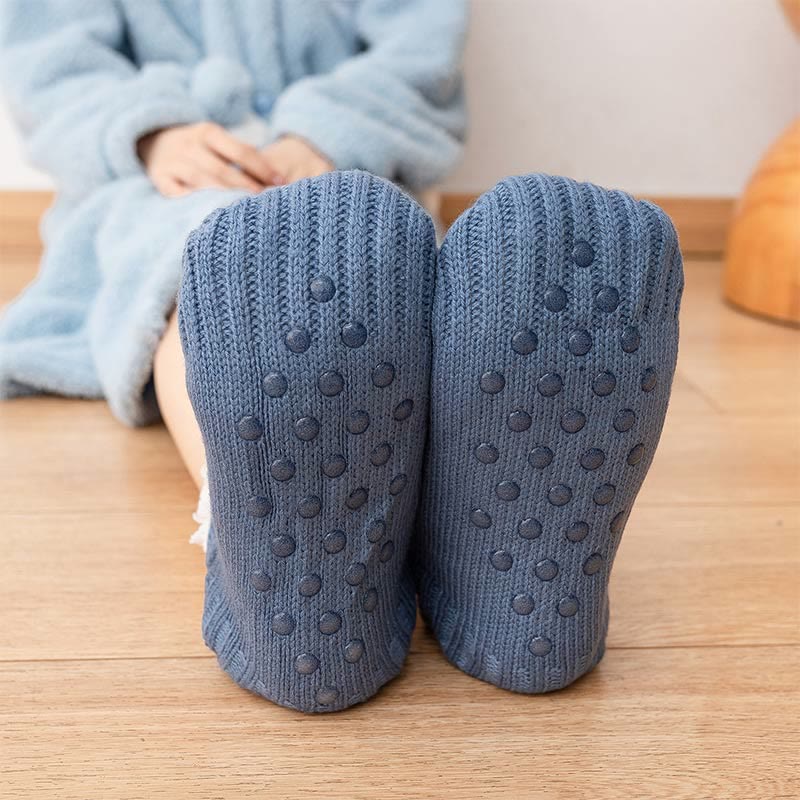 Plus Size Lamb Wool Warm Indoor Slipper Socks(2 Pairs)