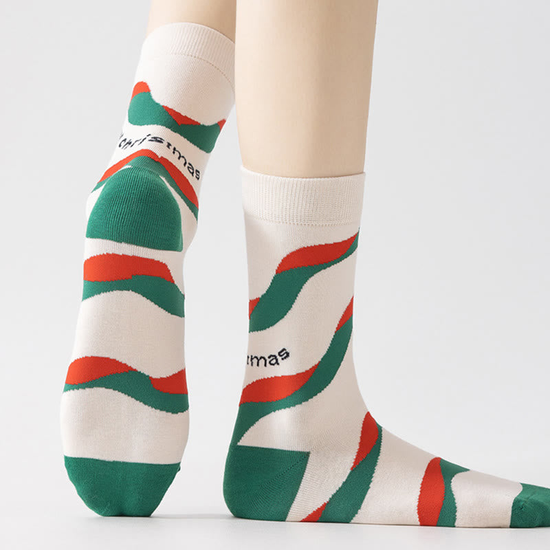 Christmas Lovely Pattern Crew Socks(5 Pairs)