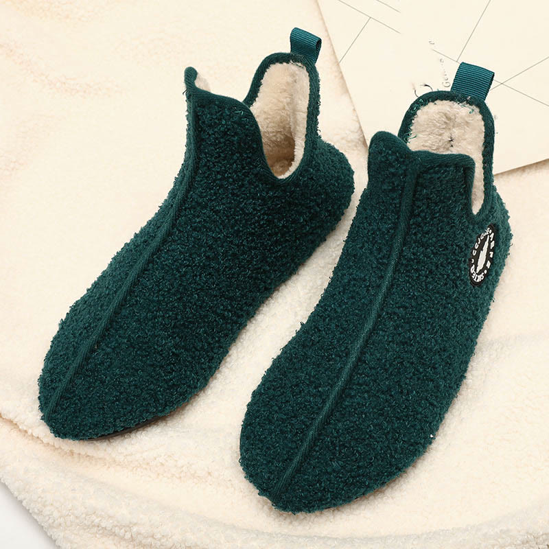 Plus Size Solid Color Plush Ankle Slipper Socks