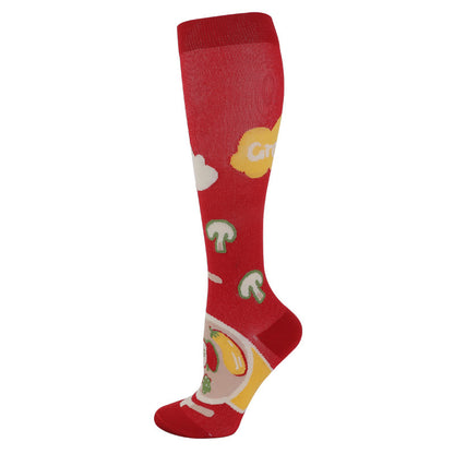 Vegetable Pattern Compression Socks(4 Pairs)