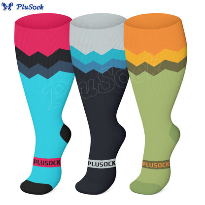 Plus Size Wave Compression Socks(3 Pairs)