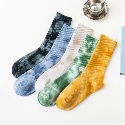 Plus Size Tie-dye Crew Socks(5 Pairs)