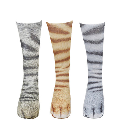 Plus Size Cat Paws Quarter Socks(3 Pairs)