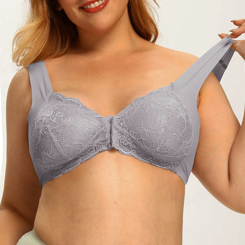 Plus Size Front Closure Lace Wireless Bras