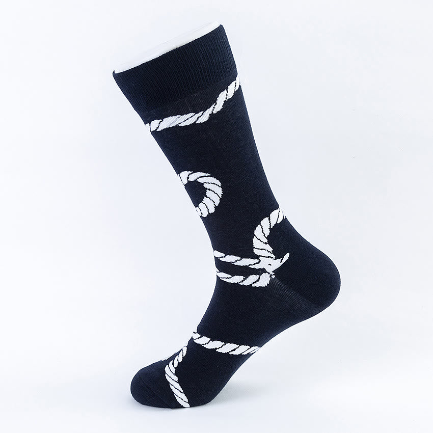 Plus Size Abstract Pattern Crew Socks(5 Pairs)