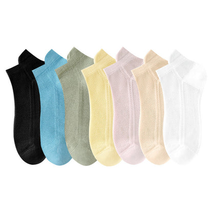 Plus Size Breathable Full Mesh Ankle Socks(7 Pairs)