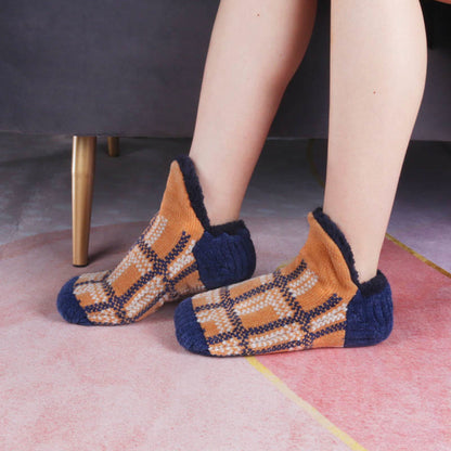 Plus Size Grid Slipper Socks