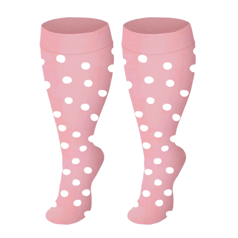 Plus Size Pink Series Compression Socks(3 Pairs)