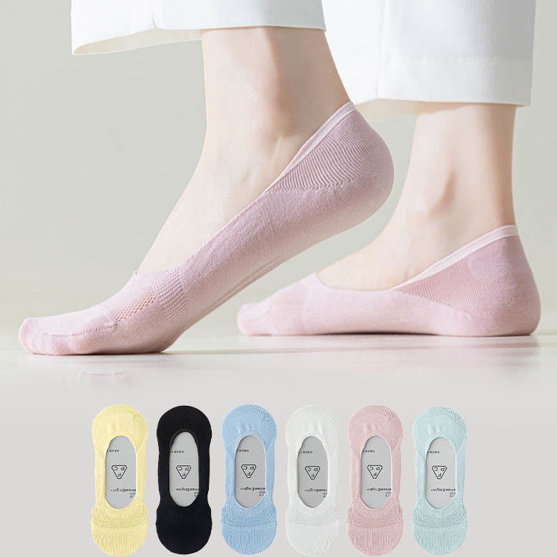 Plus Size Summer Ice Silk No Show Socks(6 Pairs)