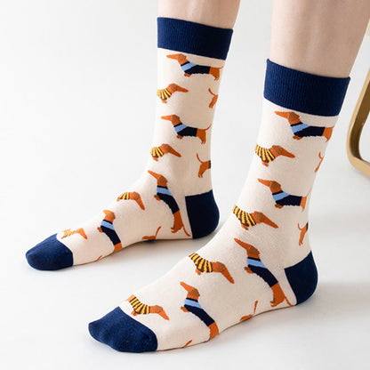 Plus Size Panda Dog Lion Quarter Socks(5 Pairs)