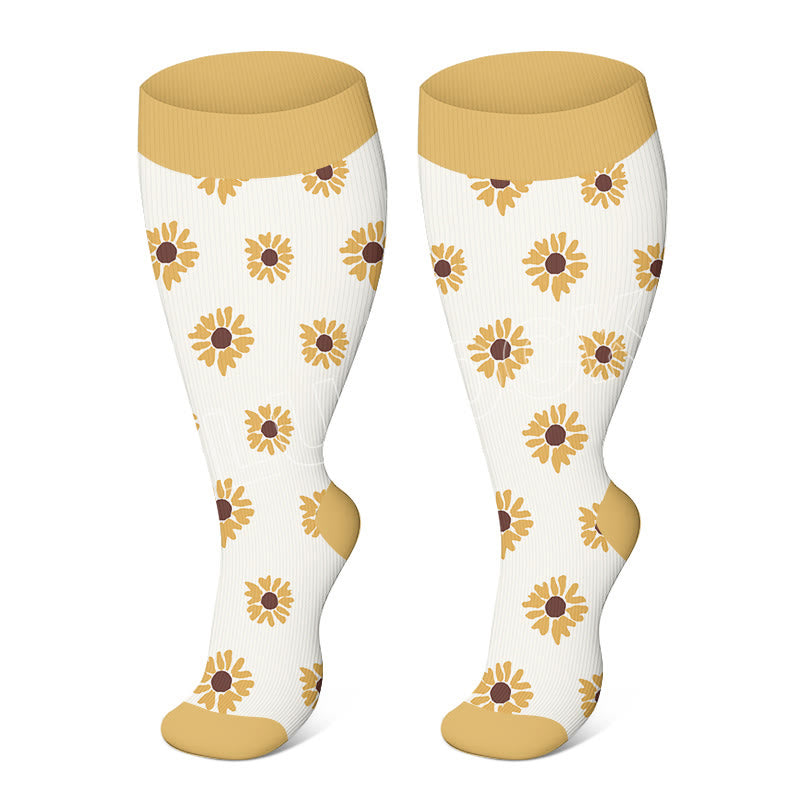 Plus Size Daisy Compression Socks